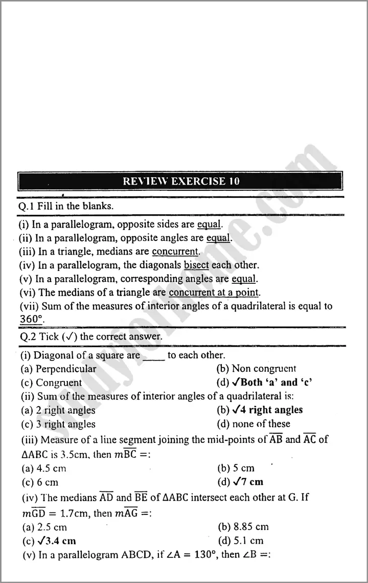 parallelograms-and-triangles-review-exercise-10-mathematics-class-9th