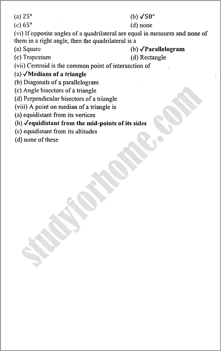 parallelograms and triangles review exercise 10 mathematics class 9th 02