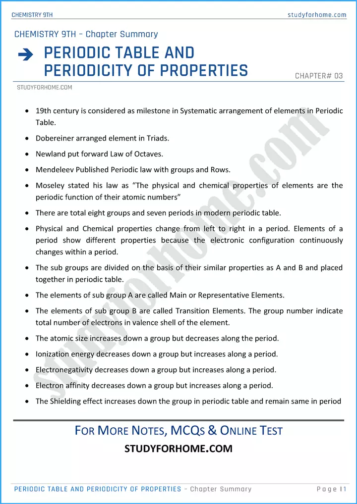 periodic-table-and-periodicity-of-properties-chapter-summary-chemistry-class-9th