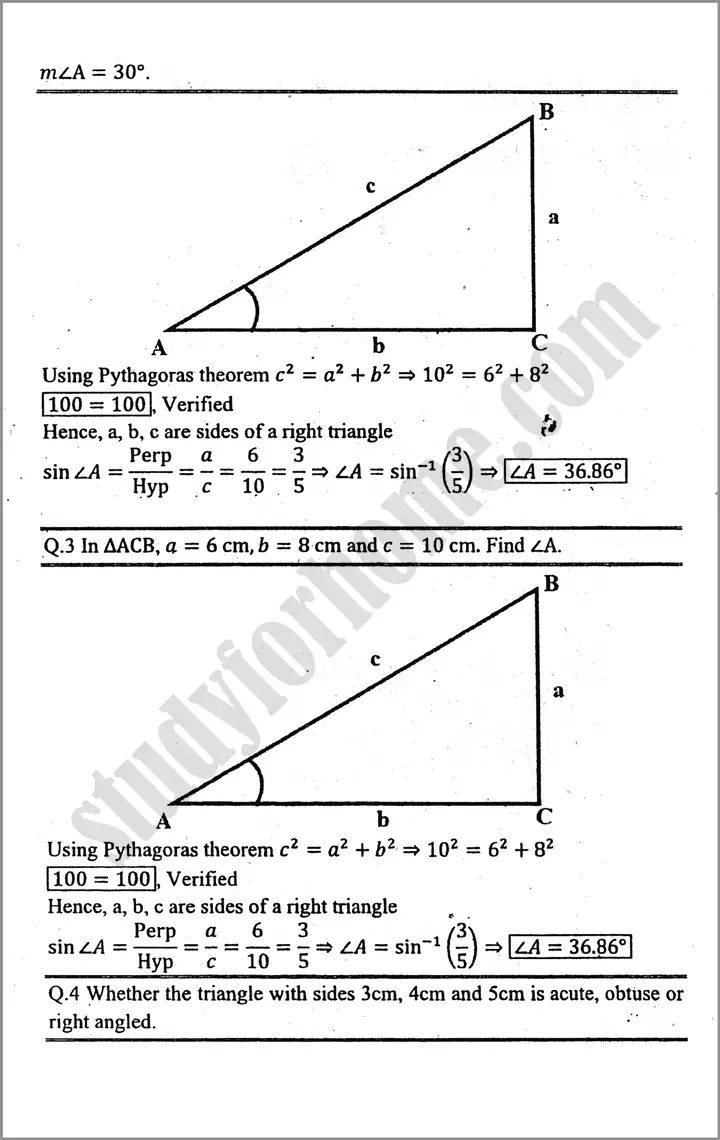 projection of a side of a triangle exercise 15 2 mathematics class 9th 02