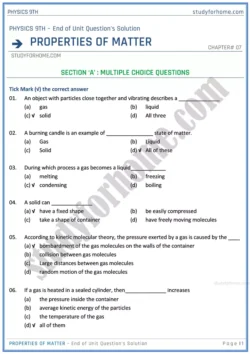 properties-of-matter-end-of-unit-questions-solution-physics-class-9th