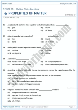 properties-of-matter-multiple-choice-questions-physics-class-9th