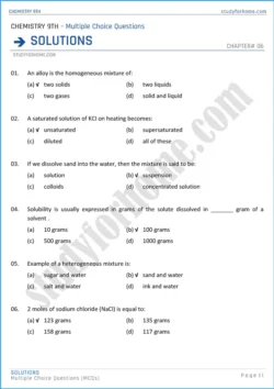 solutions-multiple-choice-questions-chemistry-class-9th