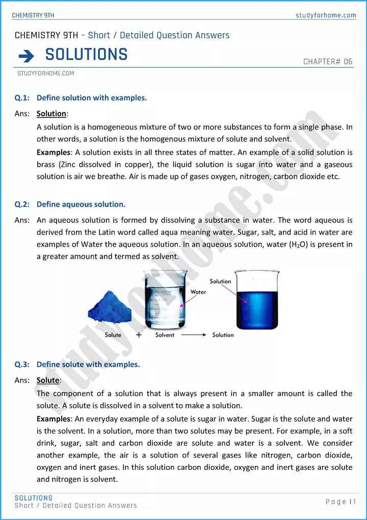 solutions-short-and-detailed-question-answers-chemistry-class-9th