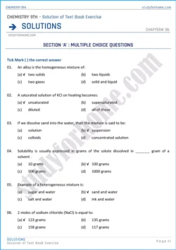 solutions-solution-of-text-book-exercise-chemistry-class-9th