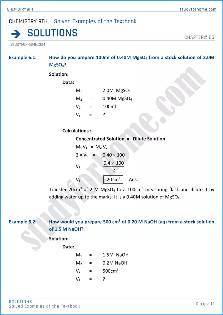 solutions-solved-examples-of-the-textbook-chemistry-class-9th