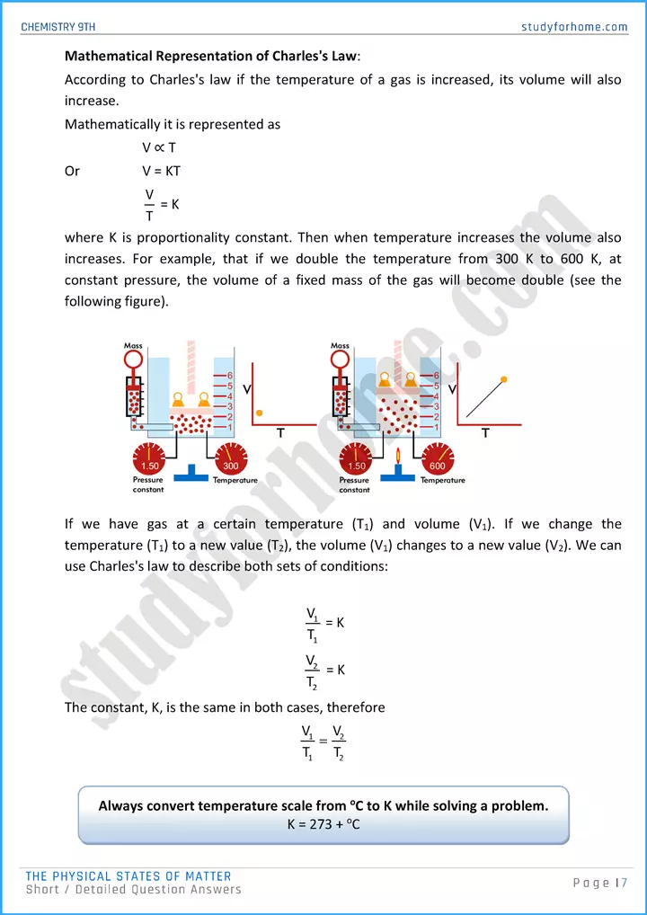 the physical states of matter short and detailed question answers chemistry class 9th 07