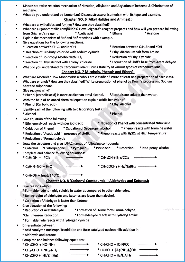 chemistry 12th adamjee coaching guess paper 2025 science group 3