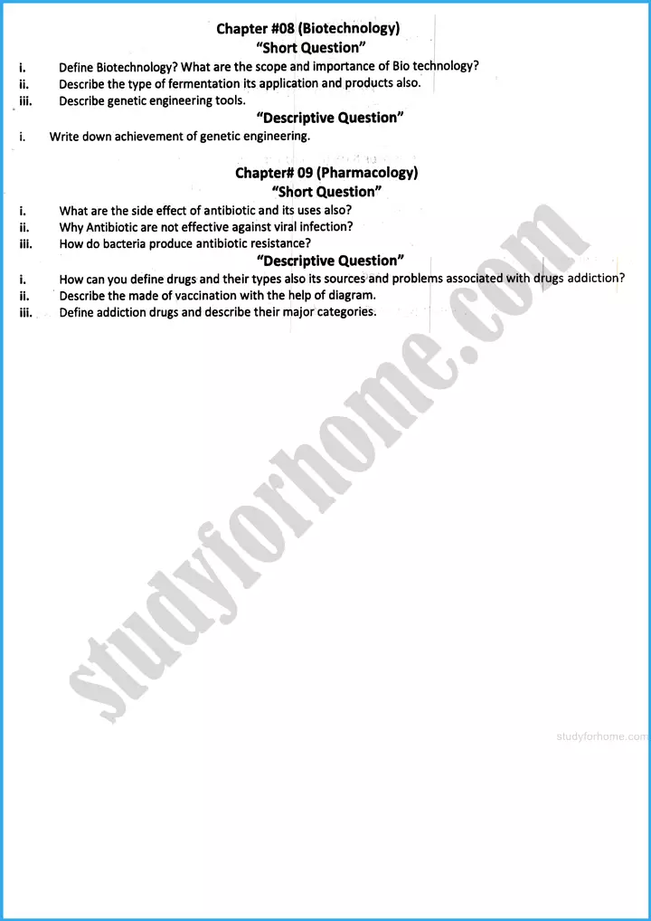 class 10th biology 2025 adamjee coaching guess papers 3