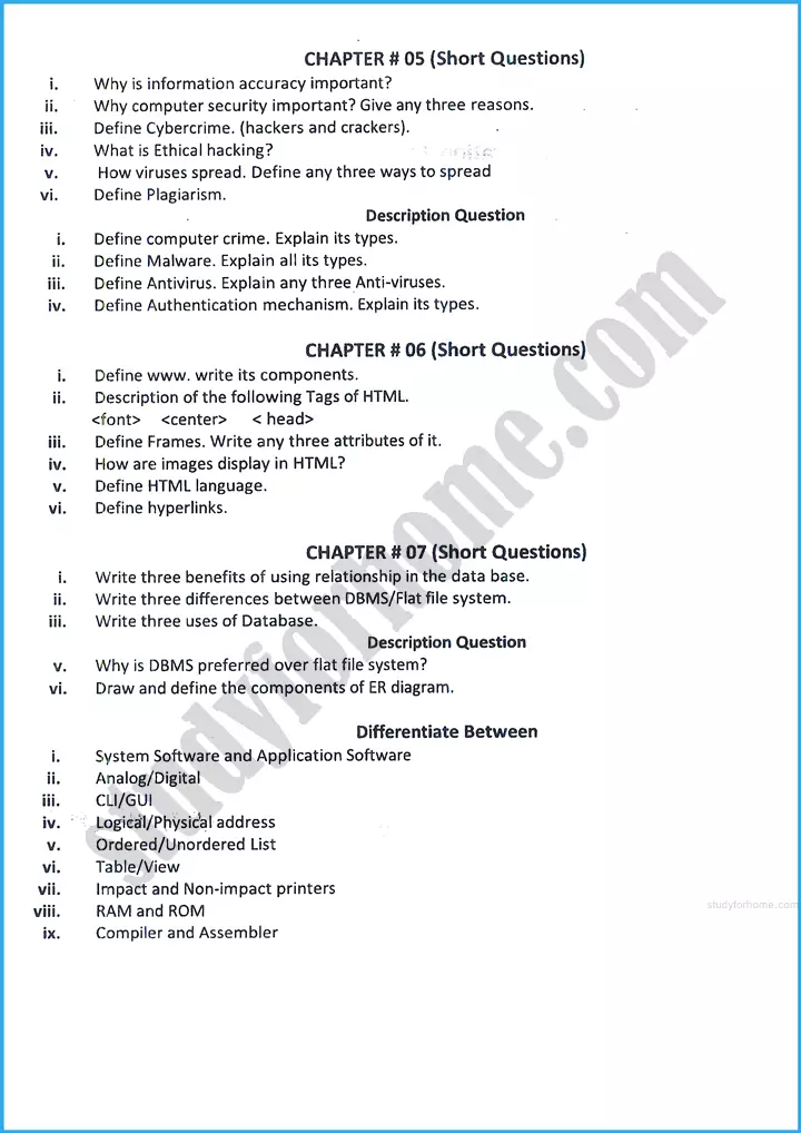 computer science 9th adamjee coaching guess paper 2025 science group 2