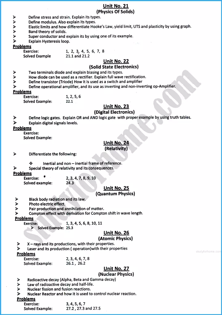 physics 12th adamjee coaching guess paper 2025 science group 2