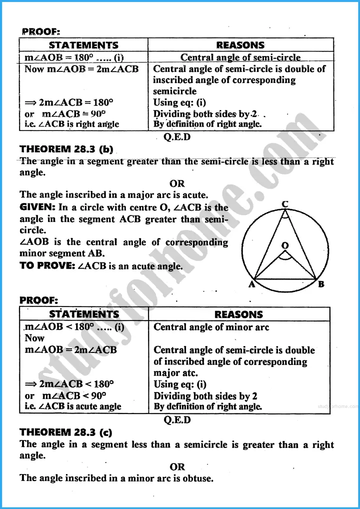 angle in a segment of a circle definition and formulae mathematics class 10th 05