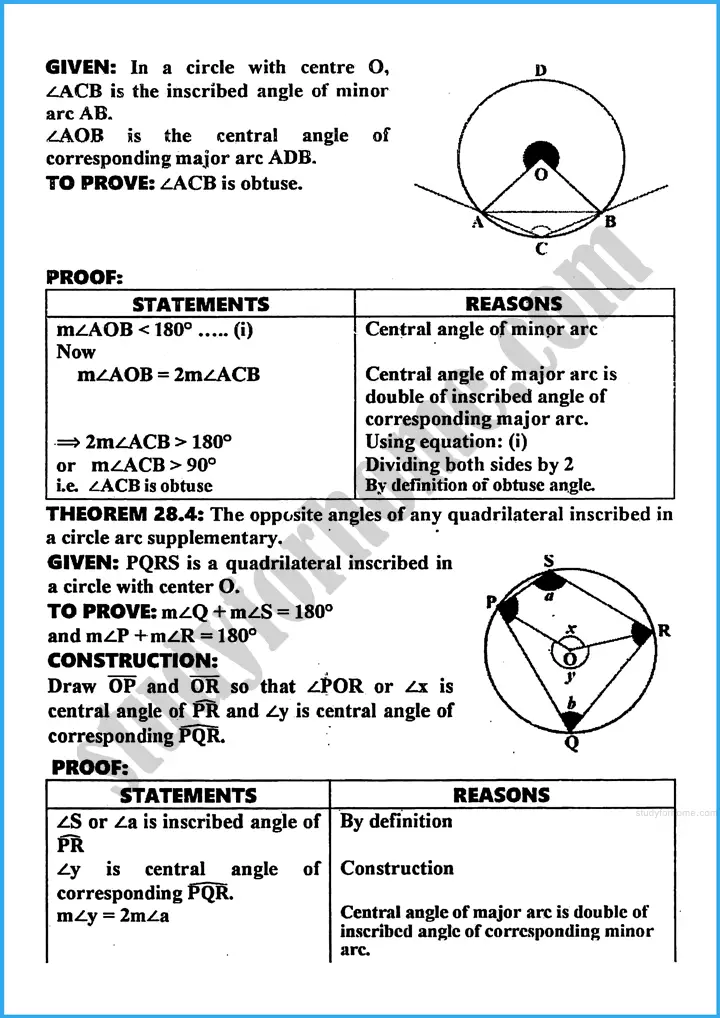 angle in a segment of a circle definition and formulae mathematics class 10th 06