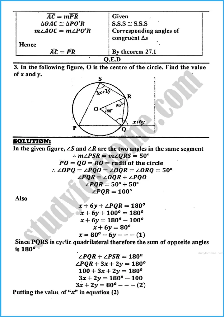 chords and arcs exercise 27 1 mathematics class 10th 02