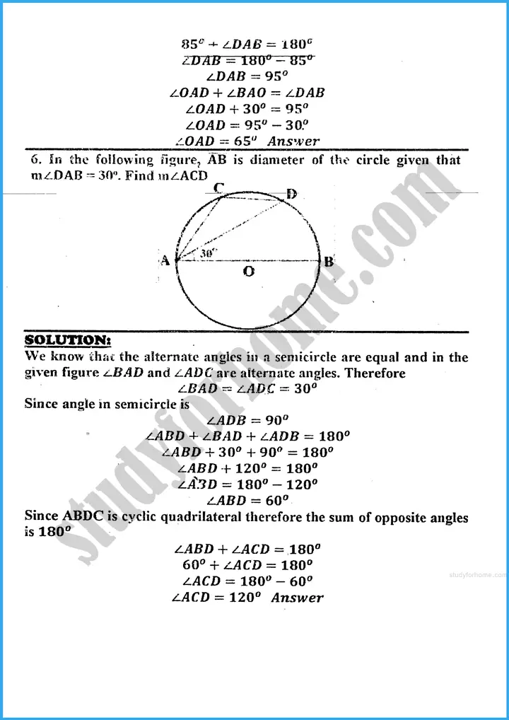 chords and arcs exercise 27 1 mathematics class 10th 05