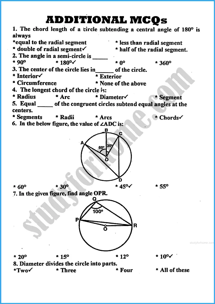 chords-and-arcs-mcqs-mathematics-class-10th