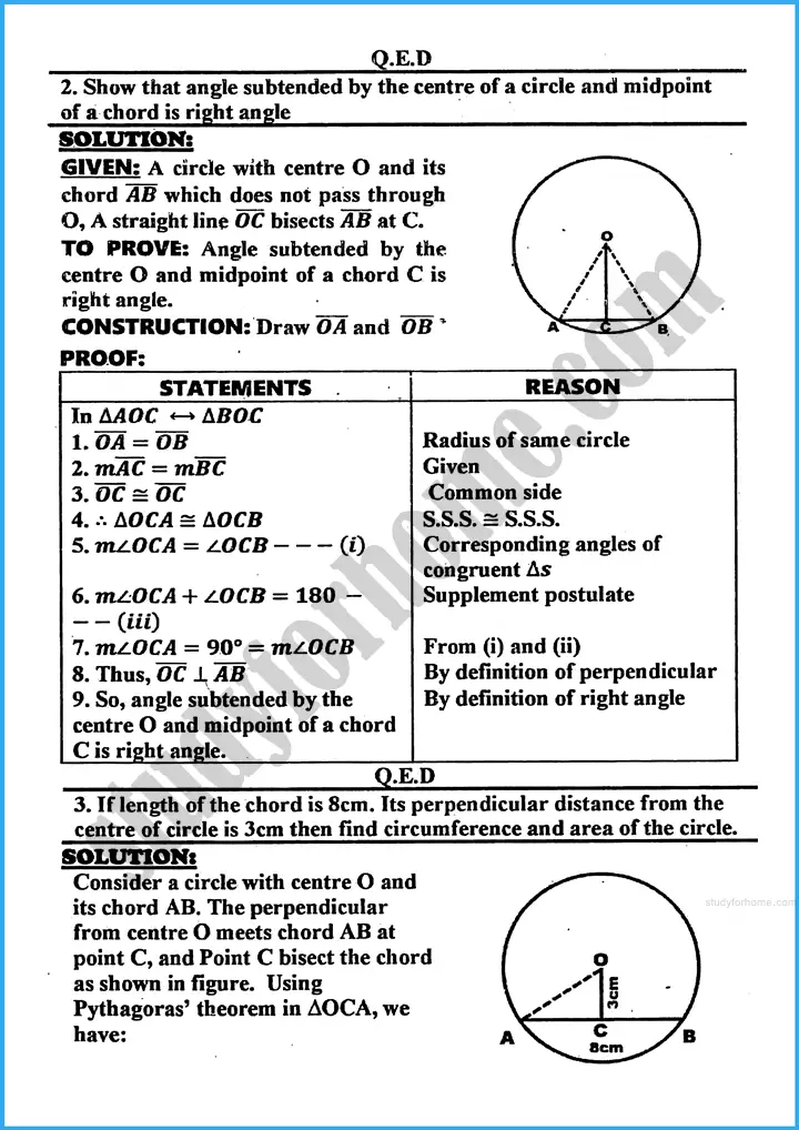 chords of a circle exercise 25 2 mathematics class 10th 02