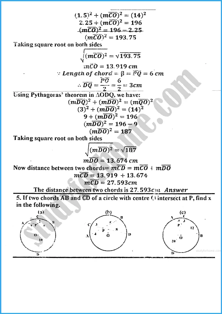 chords of a circle exercise 25 3 mathematics class 10th 07