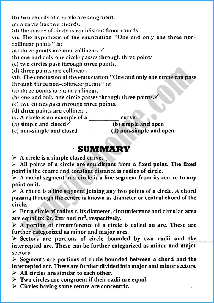 chords of a circle review exercise 25 mathematics class 10th 02