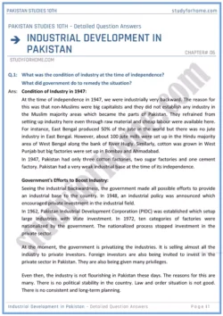 industrial-development-in-pakistan-detailed-question-answers-pakistan-studies-class-10th