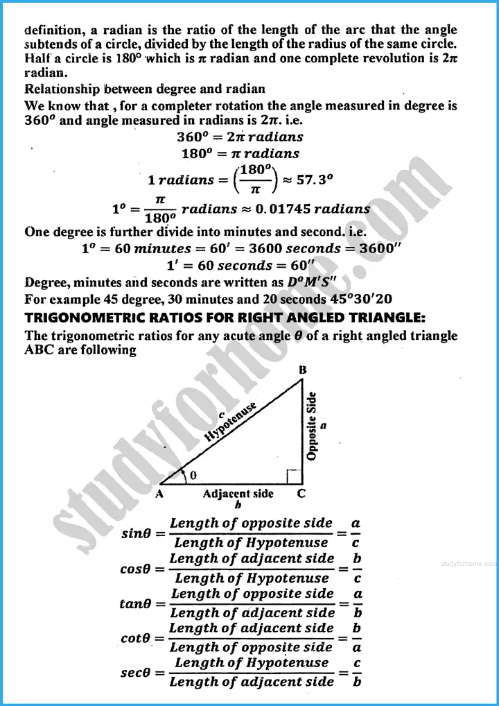 introduction to trigonometry definition and formulae mathematics class 10th 02