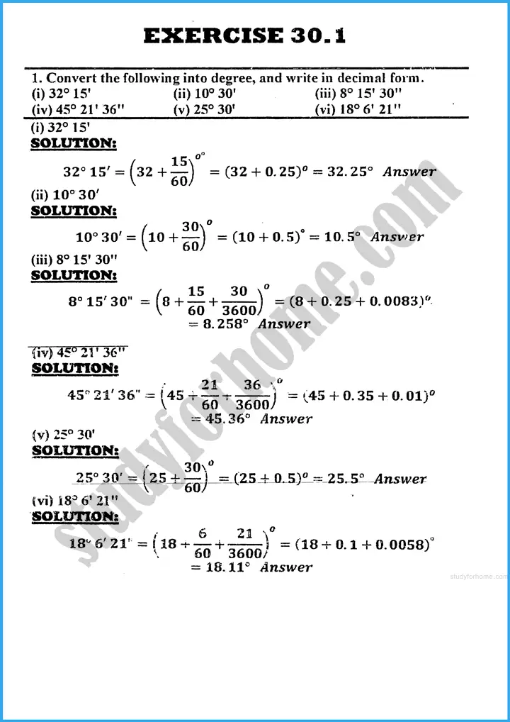 introduction to trigonometry exercise 30 1 mathematics class 10th 01