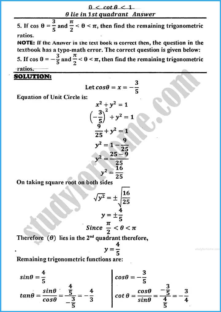 introduction to trigonometry exercise 30 3 mathematics class 10th 04