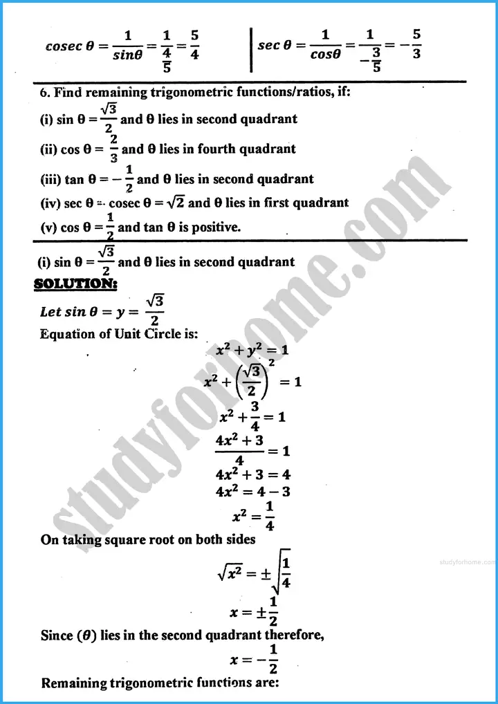 introduction to trigonometry exercise 30 3 mathematics class 10th 05