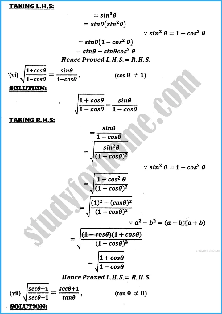 introduction to trigonometry exercise 30 4 mathematics class 10th 04