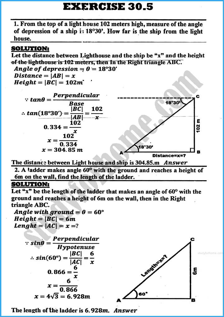 introduction-to-trigonometry-exercise-30-5-mathematics-class-10th