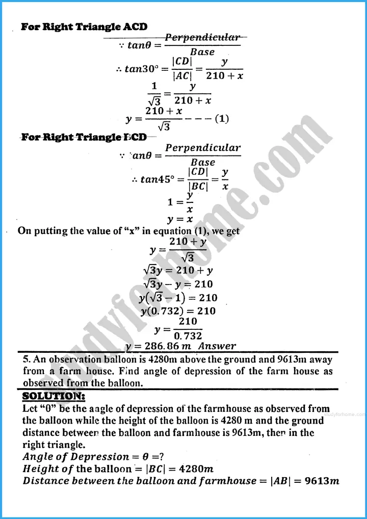 introduction to trigonometry exercise 30 5 mathematics class 10th 03