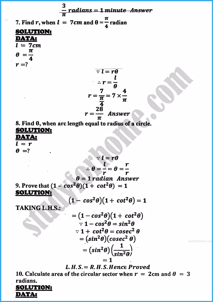 introduction to trigonometry review exercise 30 mathematics class 10th 03