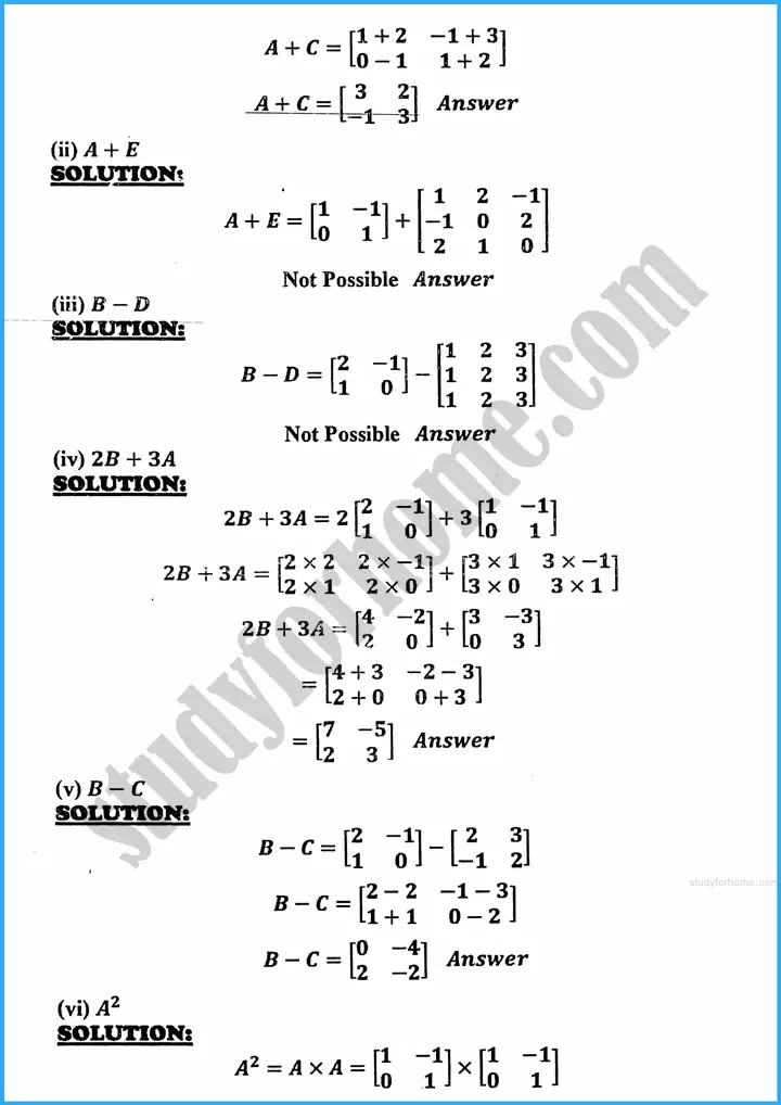 matrices and determinants exercise 19 1 mathematics class 10th 04