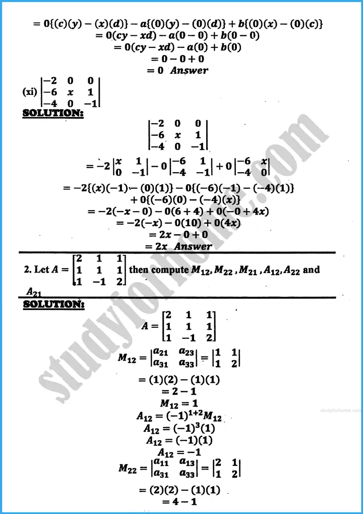 matrices and determinants exercise 19 2 mathematics class 10th 04