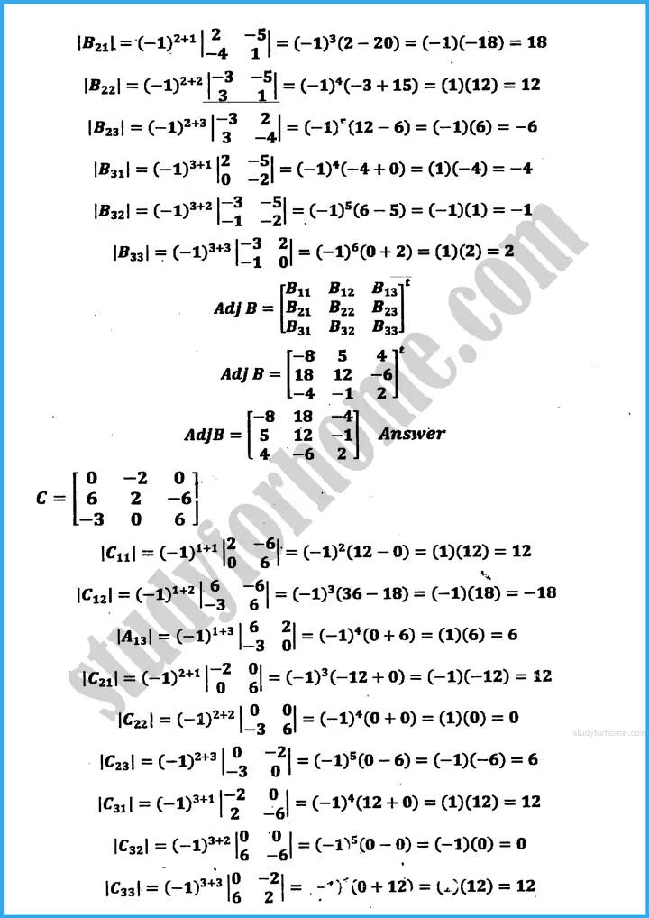 matrices and determinants exercise 19 2 mathematics class 10th 07