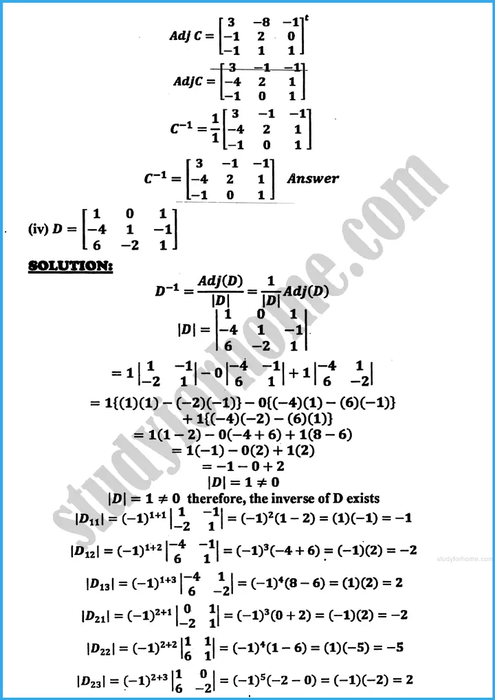 matrices and determinants exercise 19 2 mathematics class 10th 11