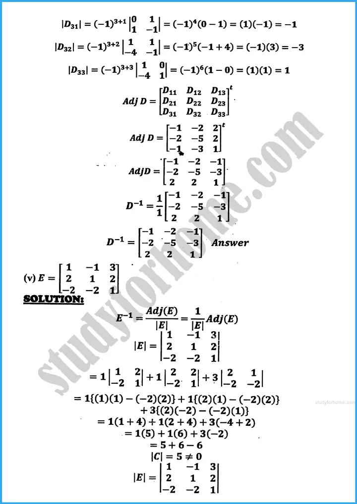 matrices and determinants exercise 19 2 mathematics class 10th 12