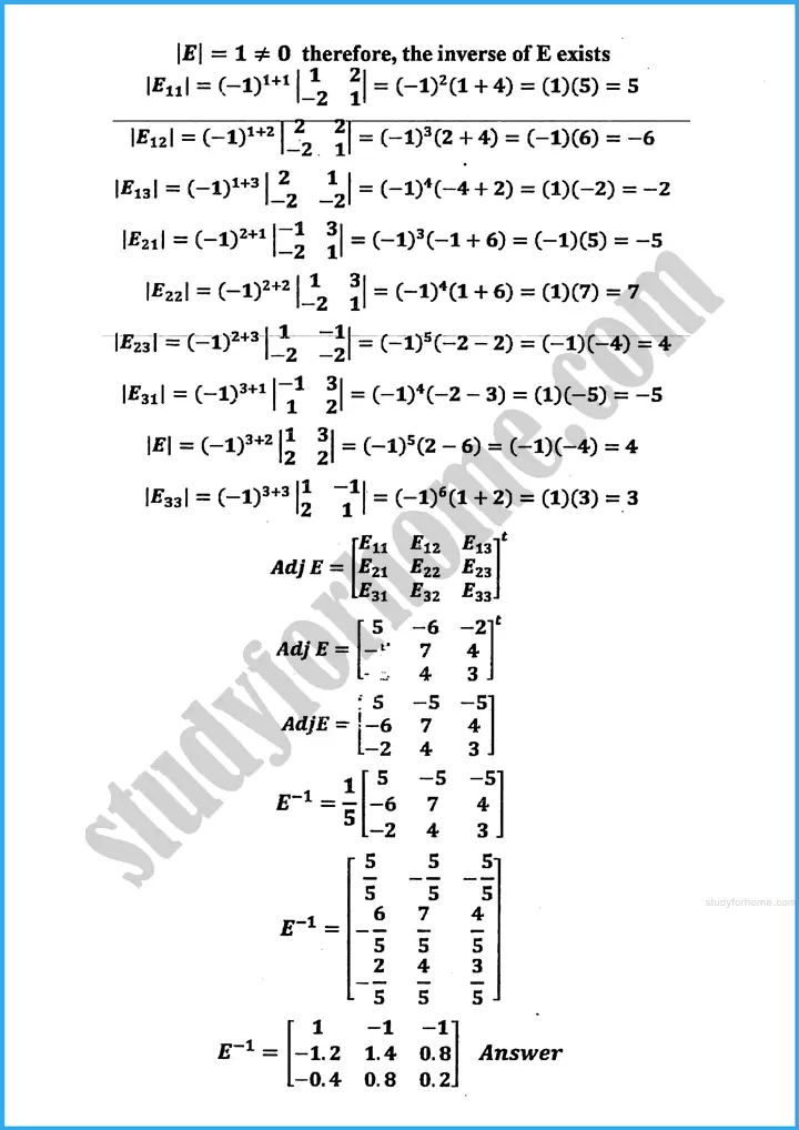 matrices and determinants exercise 19 2 mathematics class 10th 13