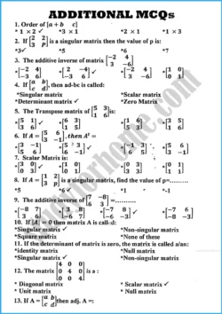 matrices-and-determinants-mcqs-mathematics-class-10th