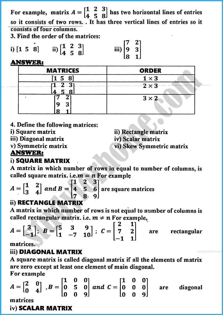 matrices and determinants review exercise 19 mathematics class 10th 02