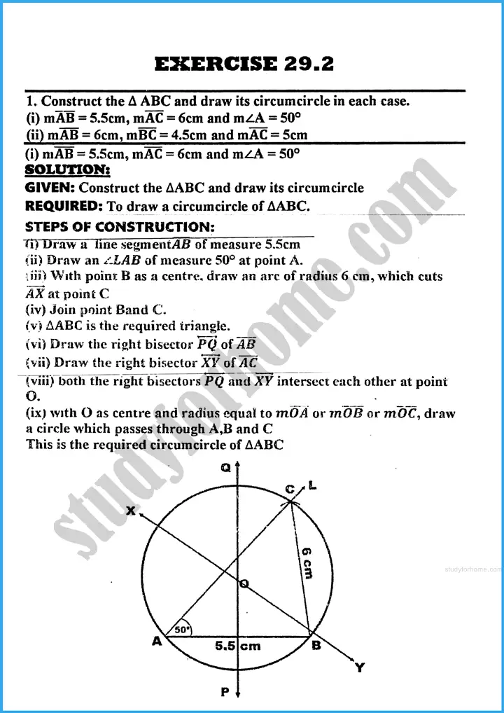 practical geometry circles exercise 29 2 mathematics class 10th 01