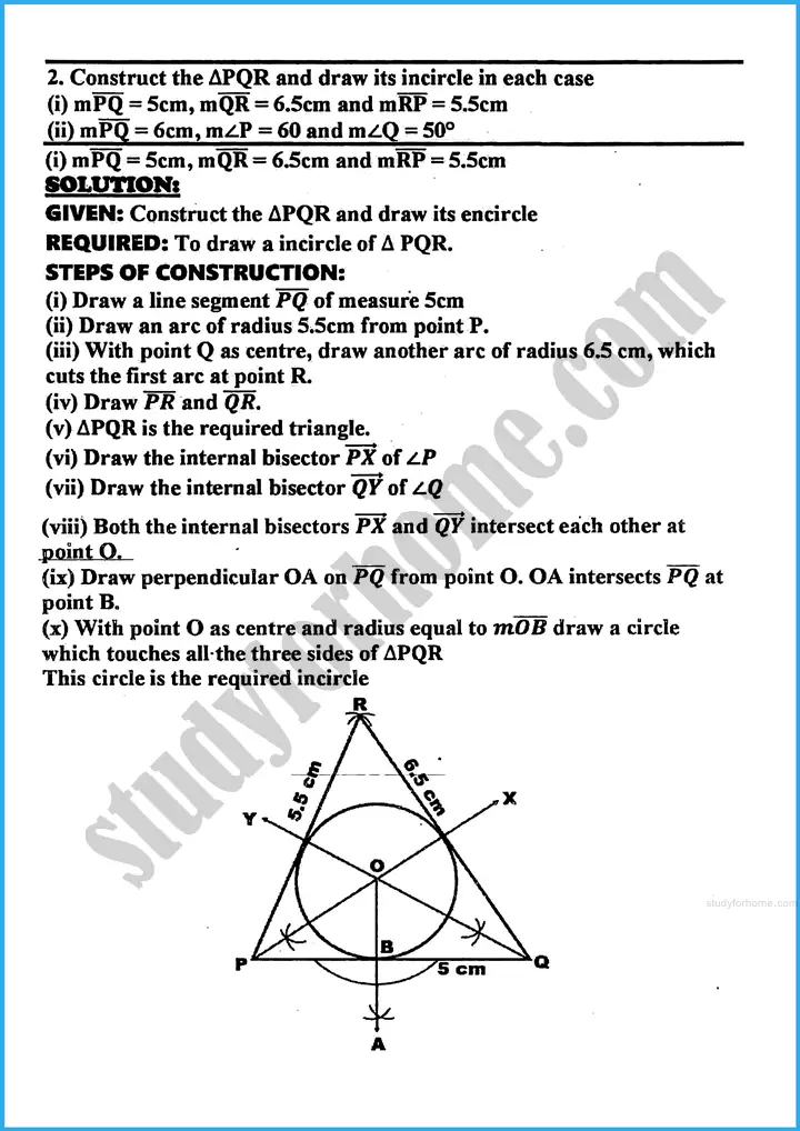 practical geometry circles exercise 29 2 mathematics class 10th 03