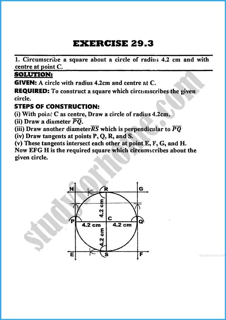 practical geometry circles exercise 29 3 mathematics class 10th 01