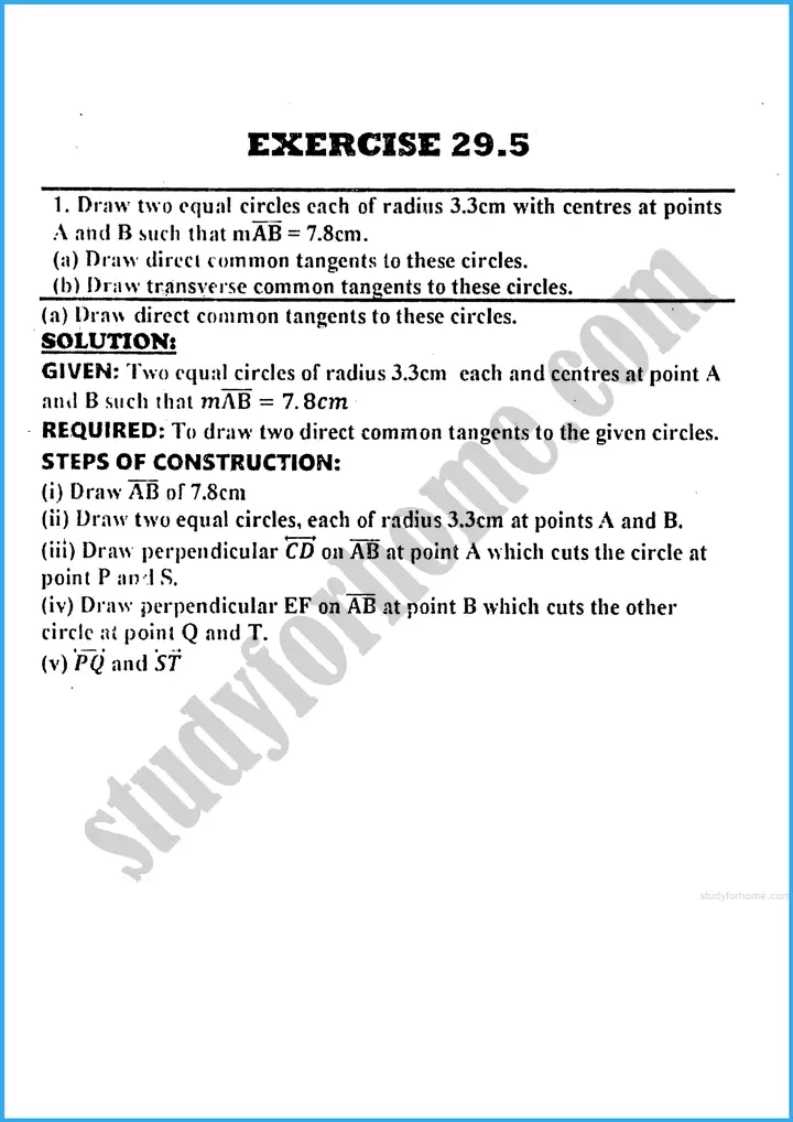 practical geometry circles exercise 29 5 mathematics class 10th 01