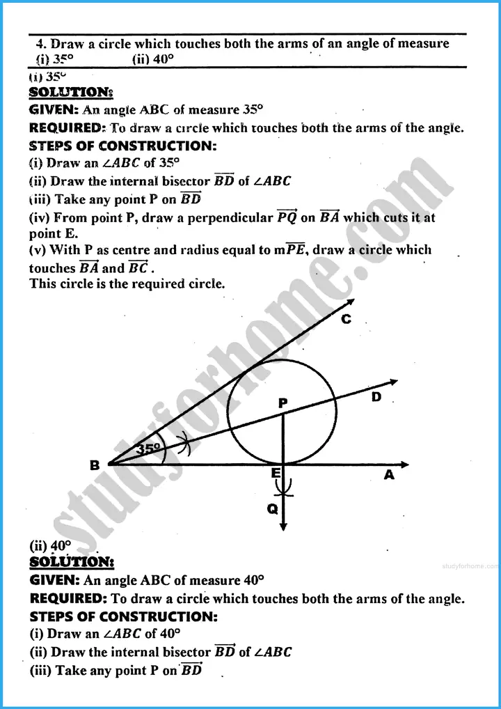 practical geometry circles exercise 29 5 mathematics class 10th 08