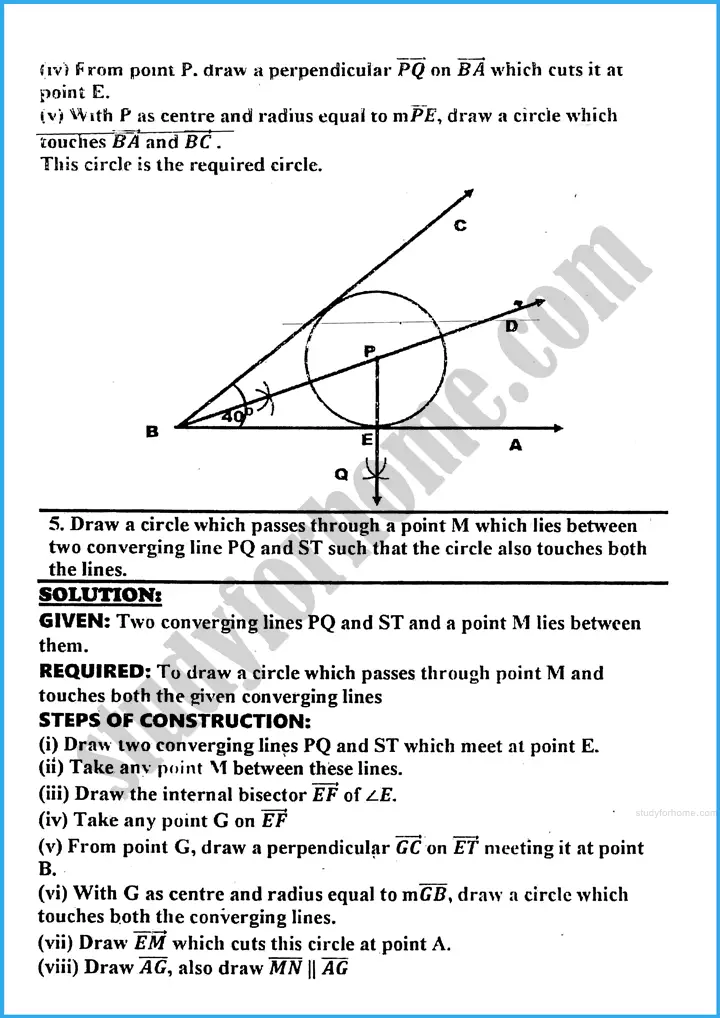 practical geometry circles exercise 29 5 mathematics class 10th 09