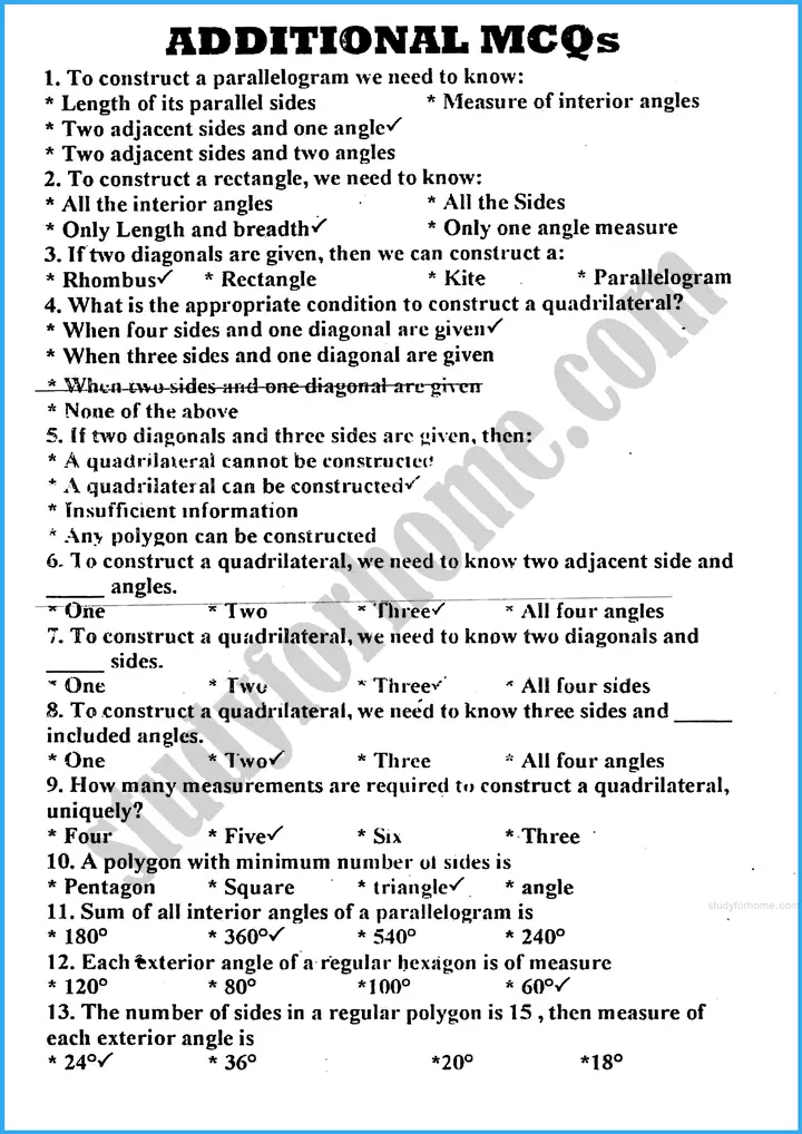 practical geometry circles mcqs mathematics class 10th 01