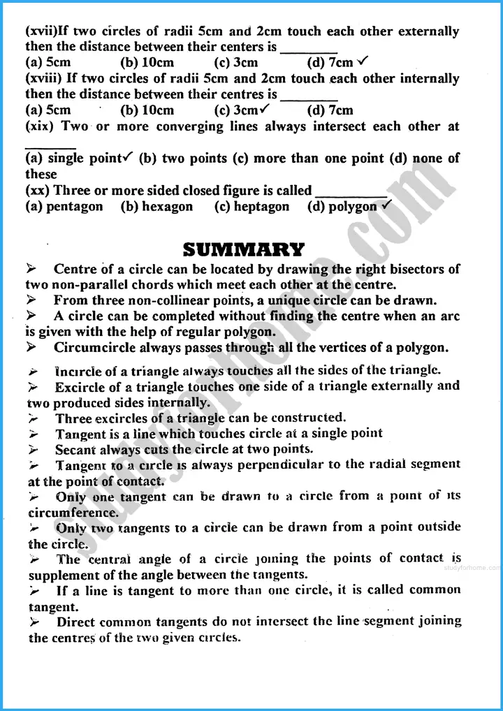 practical geometry circles review exercise 29 mathematics class 10th 02