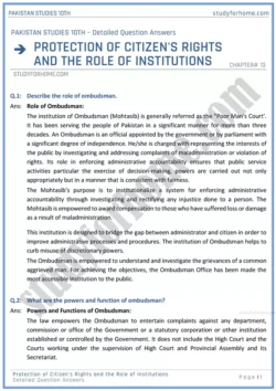 protection-of-citizens-rights-and-the-role-of-institutions-detailed-question-answers-pakistan-studies-class-10th