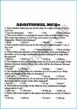 pythagoras-theorem-mcqs-mathematics-class-10th